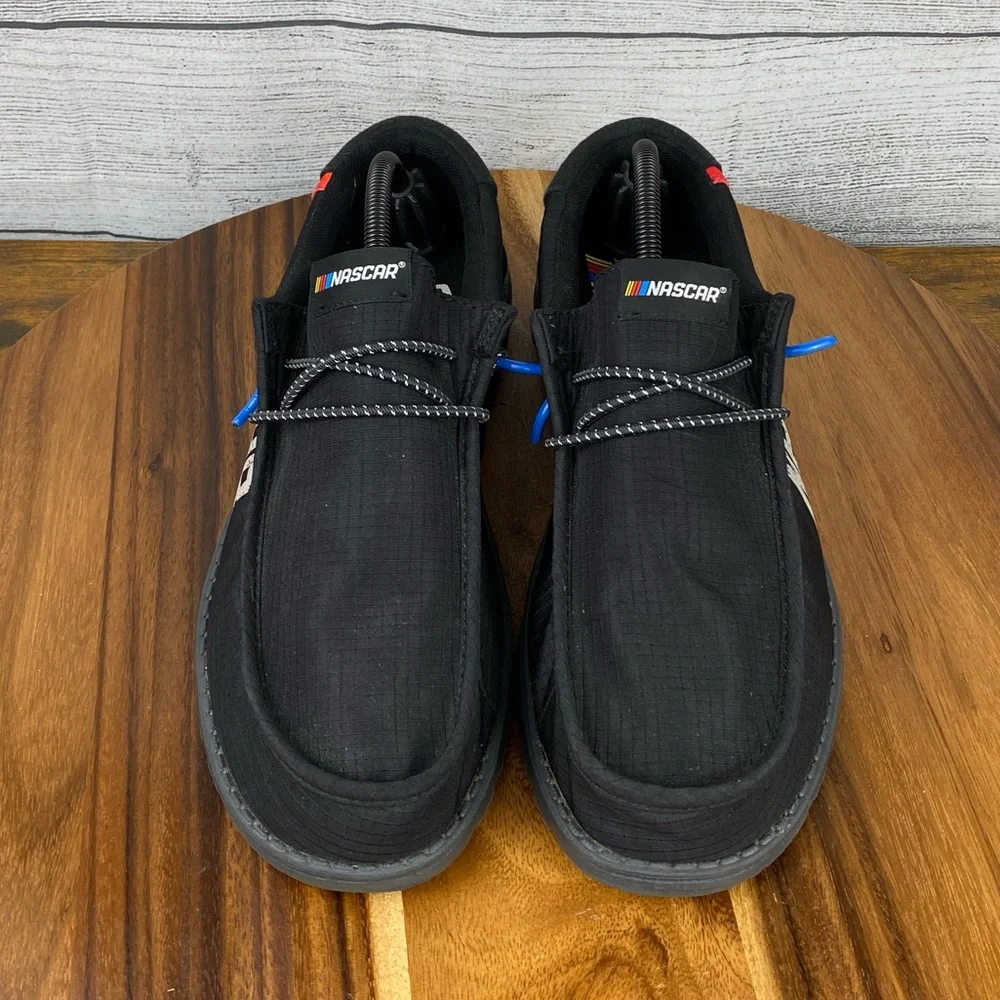 Hey Dude Wally NASCAR Multi Black Slip On Loafers Men’s Shoe Size 9